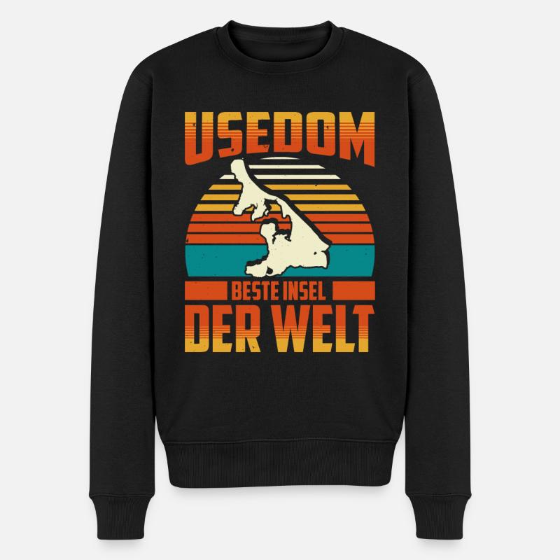 Usedom Beste Insel Der Welt Urlaub Usedom - Männer Premium Bio Pullover - Schwarz