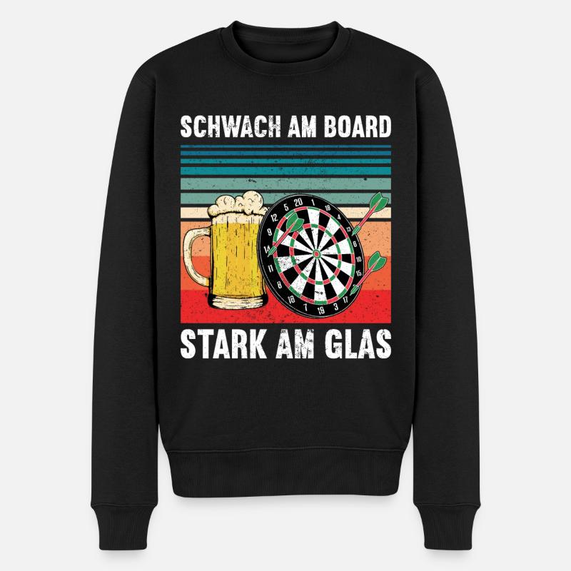 Dart lustig darts spruch - Männer Premium Bio Pullover - Schwarz