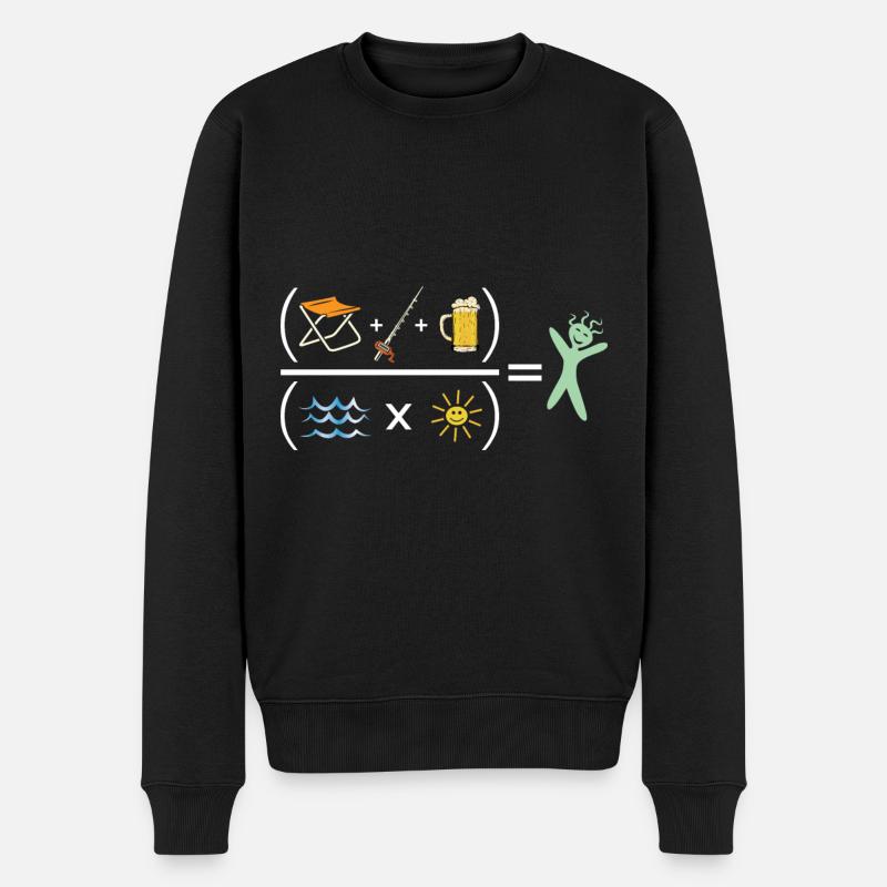 Équation du pêcheur à la ligne - Pull Premium bio Homme - noir