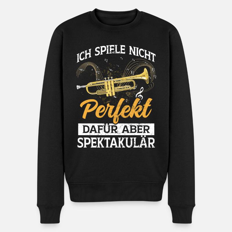 Trompetenspiel Trompete Trompeter - Männer Premium Bio Pullover - Schwarz