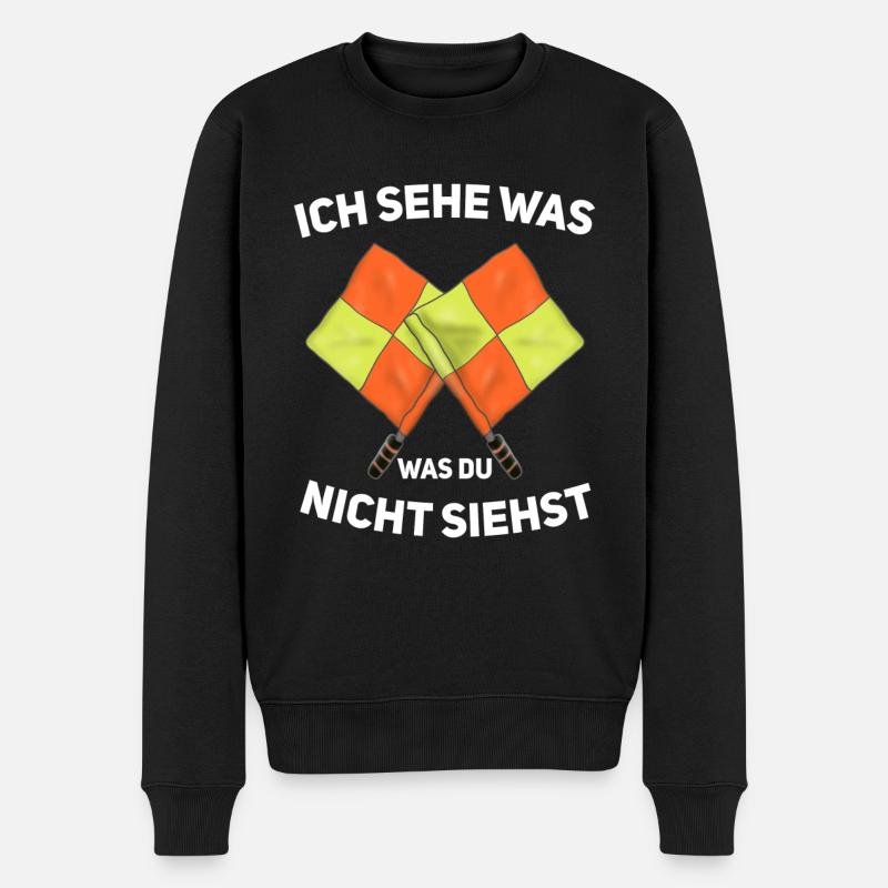 Schiedsrichter Schiri Linienrichter - Männer Premium Bio Pullover - Schwarz