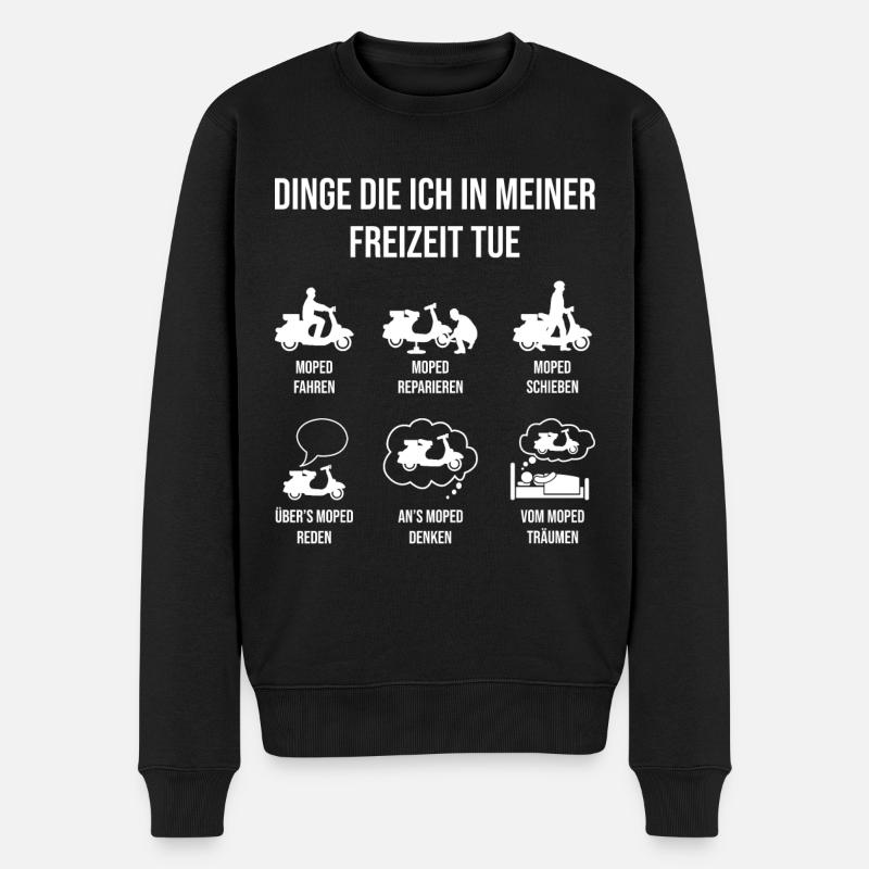 Moped Mofa Motorroller - Männer Premium Bio Pullover - Schwarz