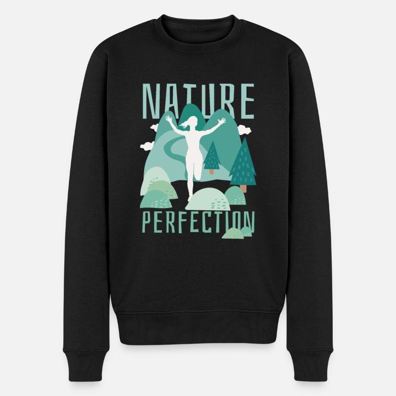 Marathon, Trailrunning Läuferin - Männer Premium Bio Pullover - Schwarz