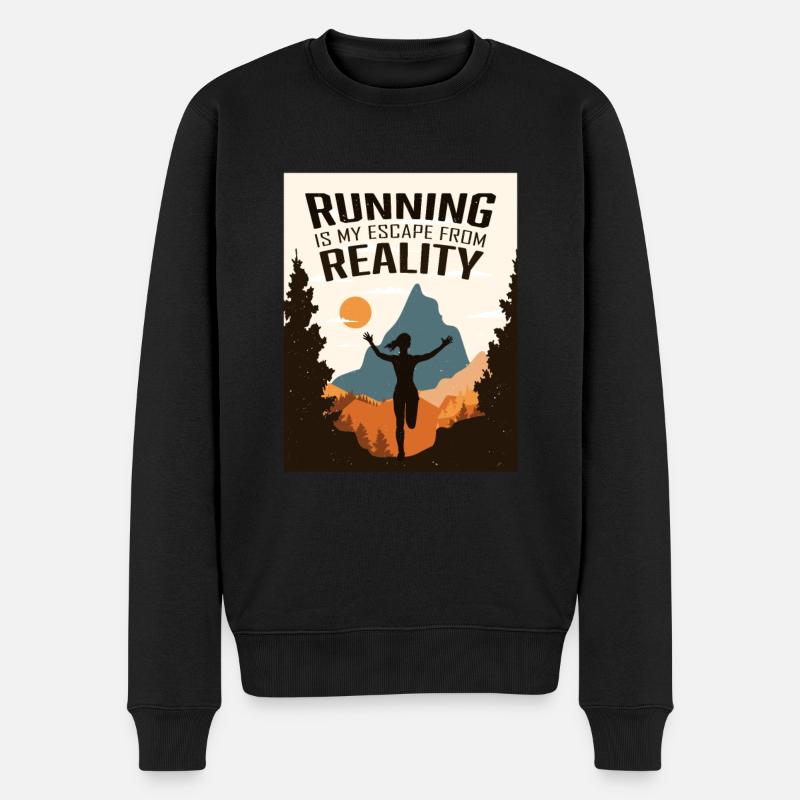 Marathon, Trailrunning, Läuferin - Männer Premium Bio Pullover - Schwarz