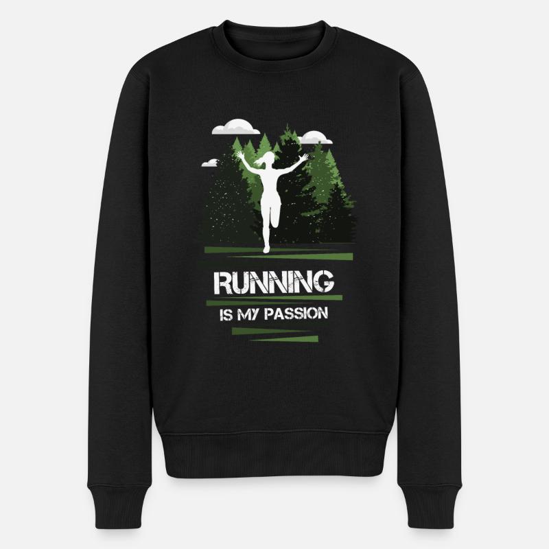 Marathon, Trailrunning Passion - Pull Premium bio Homme - noir