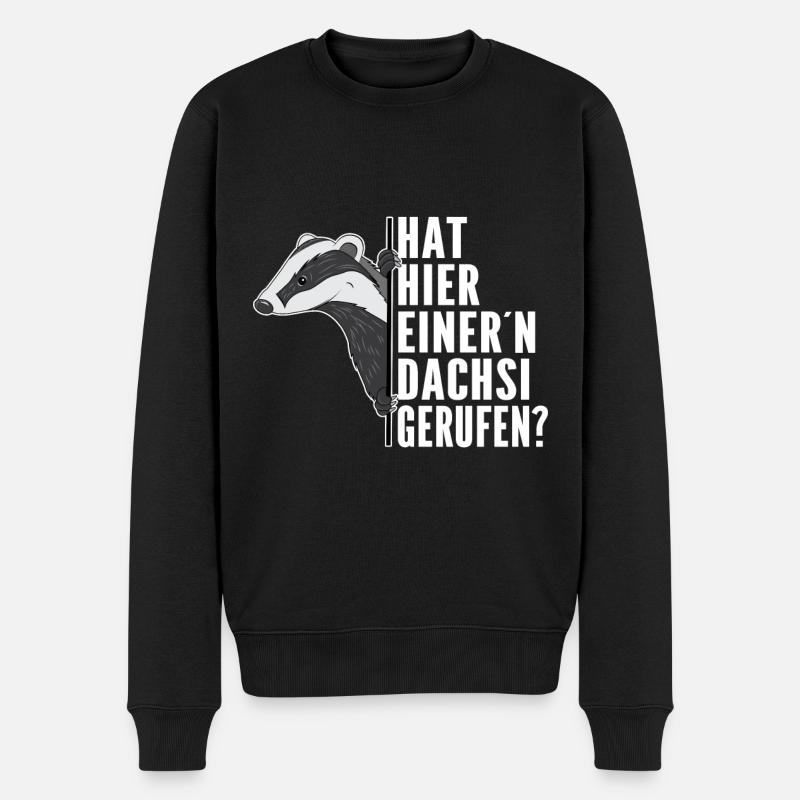 Dachsi Dachs Taxifahrer Spruch - Männer Premium Bio Pullover - Schwarz