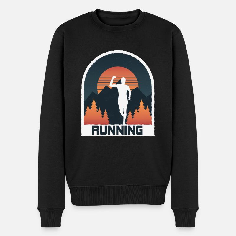 Marathon, Trailrunning Läufer - Männer Premium Bio Pullover - Schwarz