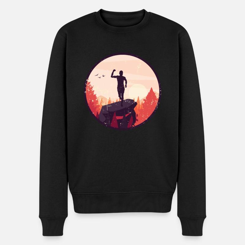 Marathon, Trailrunning Läufer - Männer Premium Bio Pullover - Schwarz