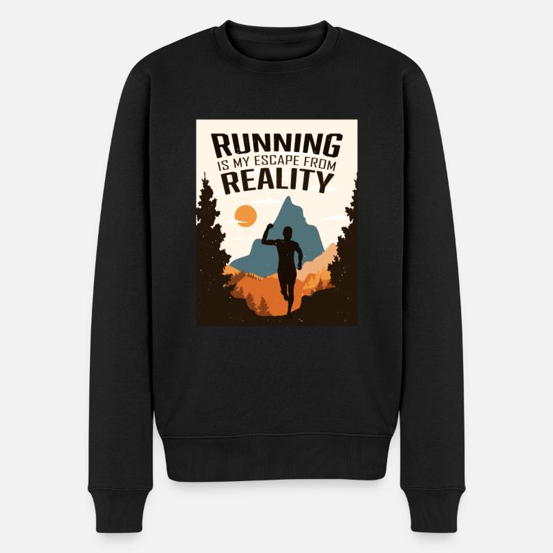 Marathon, Trailrunning, Läufer - Männer Premium Bio Pullover - Schwarz