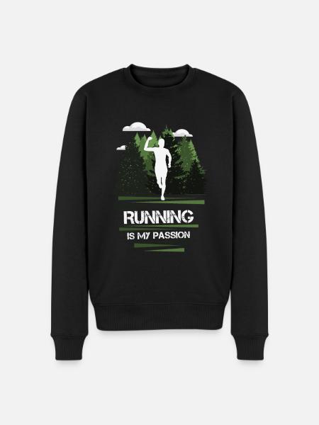 Marathon, Trailrunning Passion - Men's Premium Organic Jumper - black