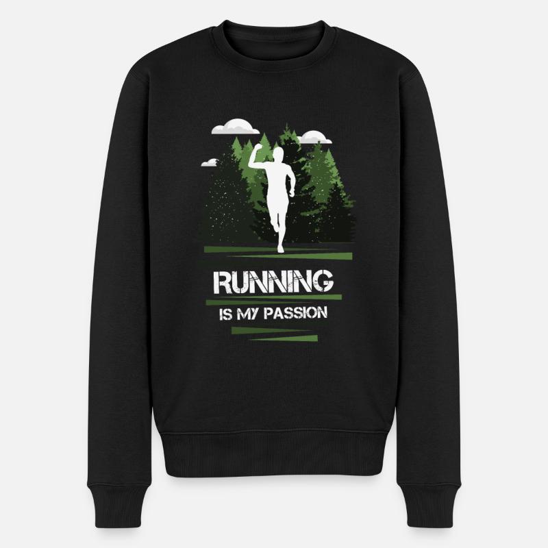 Marathon, Trailrunning Passion - Pull Premium bio Homme - noir