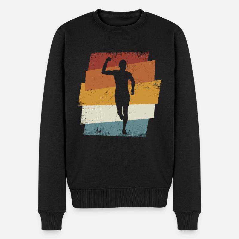 Marathon rétro, Trail Running - Pull Premium bio Homme - noir