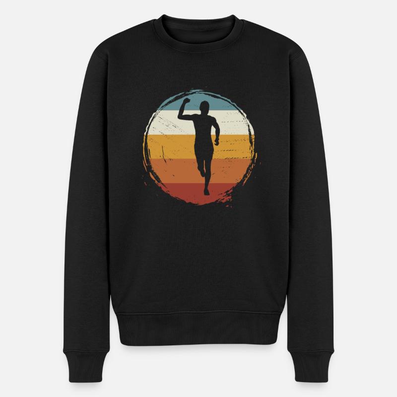 Marathon rétro, Trail Running - Pull Premium bio Homme - noir