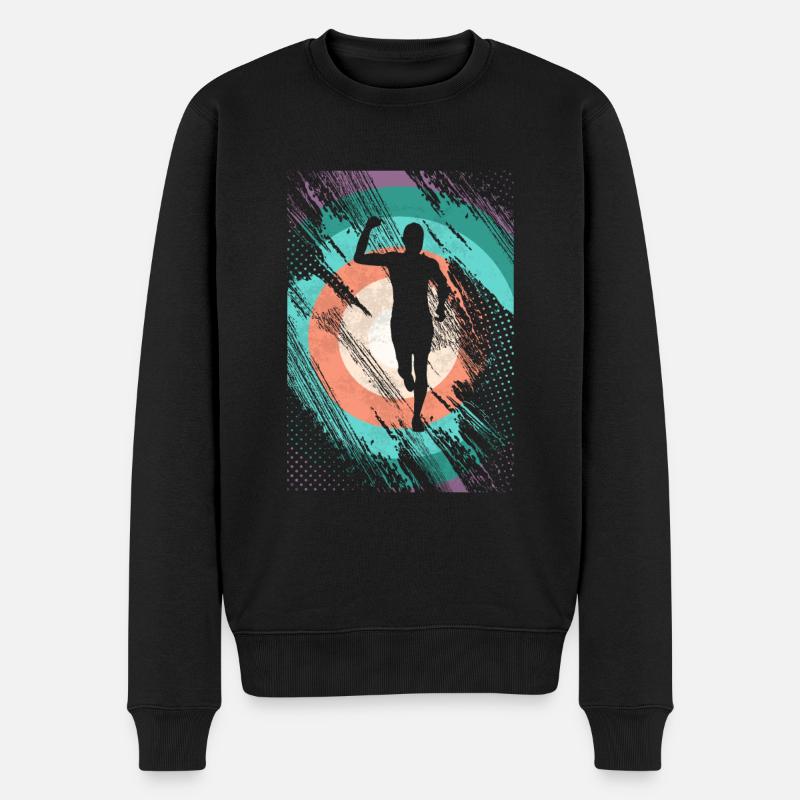 Marathon rétro, Trail Running - Pull Premium bio Homme - noir