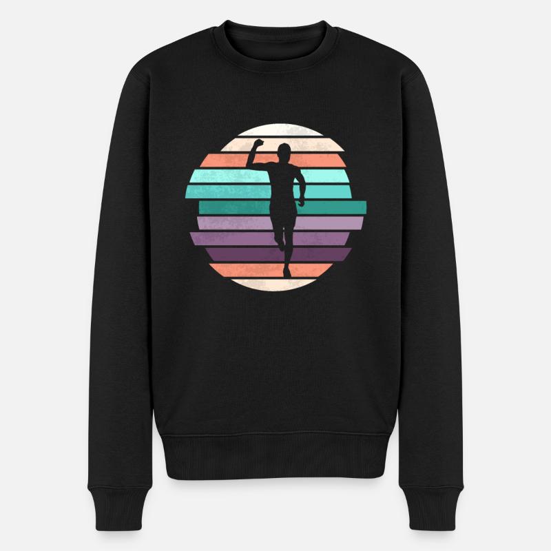Marathon rétro, Trail Running - Pull Premium bio Homme - noir