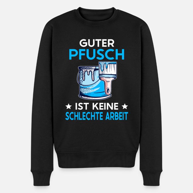 Lustige Maler Geselle Geschenkidee - Männer Premium Bio Pullover - Schwarz