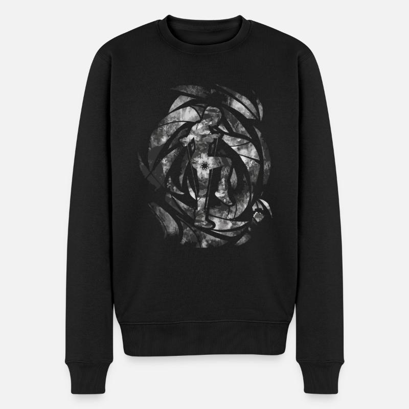 Grunge Rope Jumping - Männer Premium Bio Pullover - Schwarz