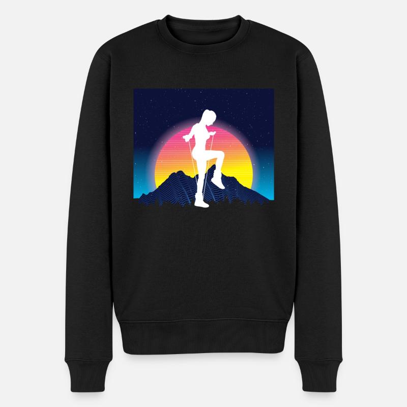 Vaporwave Rope Jumping - Männer Premium Bio Pullover - Schwarz