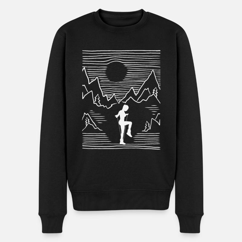 Linien Rope Jumping - Männer Premium Bio Pullover - Schwarz