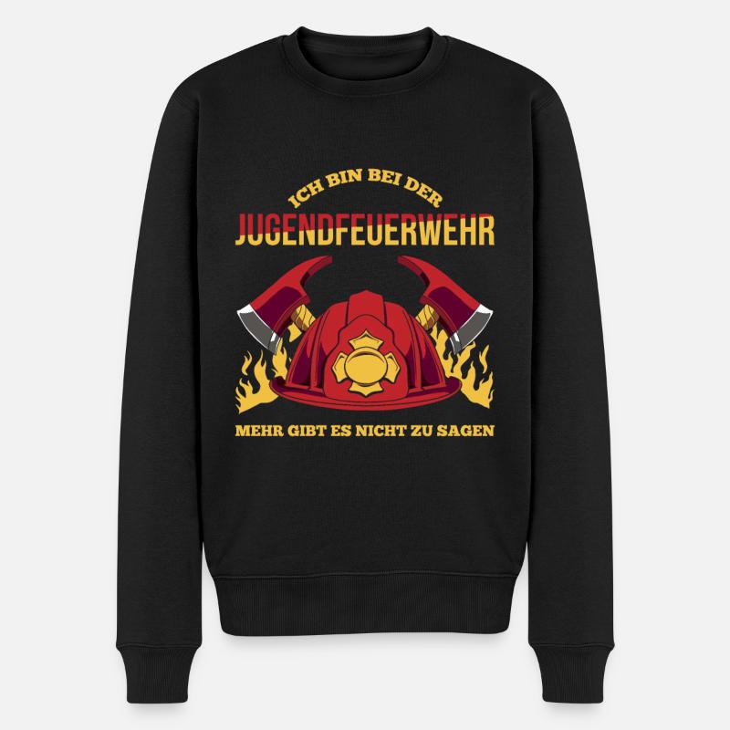 Ich Bin Bei Der Jugendfeuerwehr Mehr Gibt Es Nicht - Männer Premium Bio Pullover - Schwarz