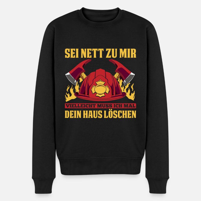 Sei Nett Zu Mir Vielleicht Muss Ich Mal Dein Haus - Männer Premium Bio Pullover - Schwarz