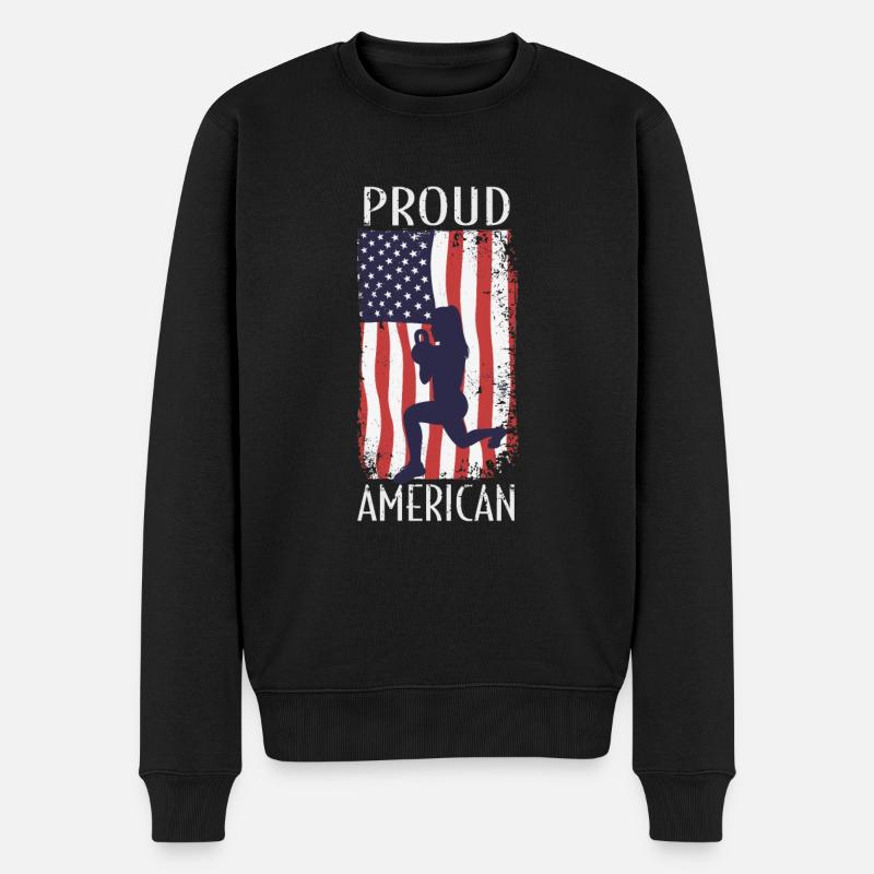 Drapeau américain HIIT - Pull Premium bio Homme - noir