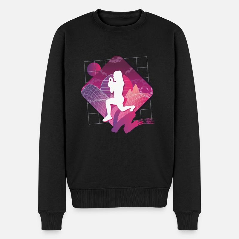 Vaporwave HIIT - Männer Premium Bio Pullover - Schwarz