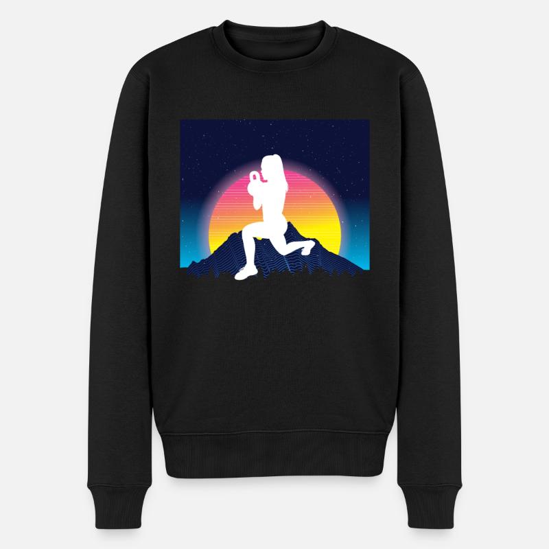 Vaporwave HIIT - Männer Premium Bio Pullover - Schwarz