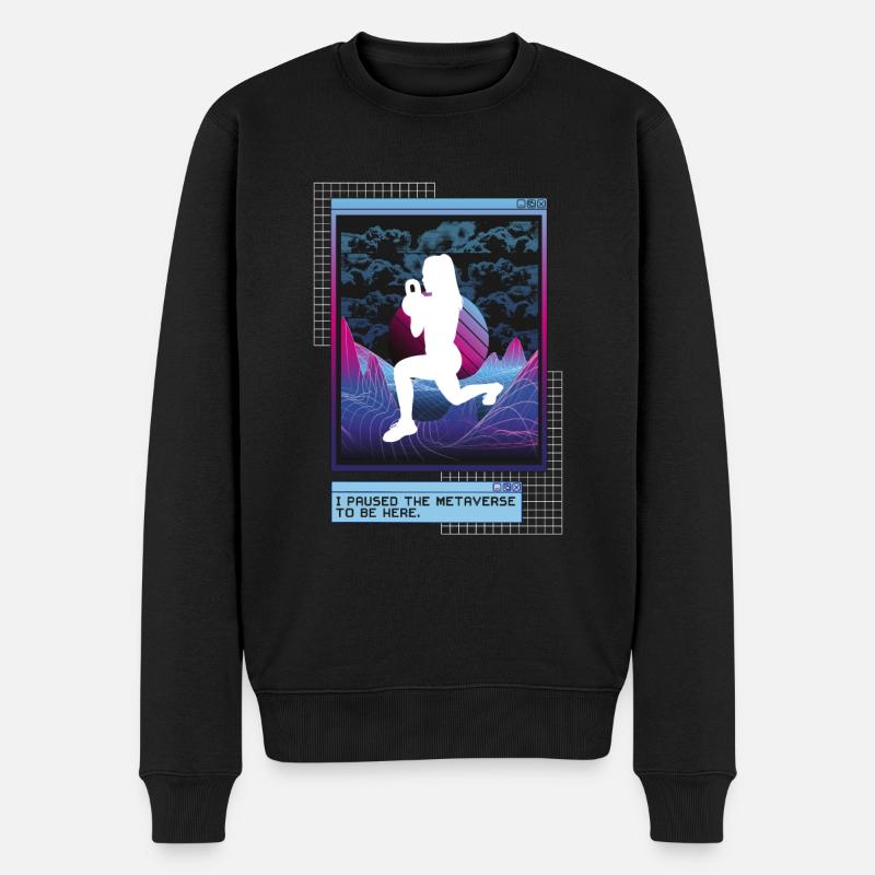 Vaporwave Metaverse HIIT - Männer Premium Bio Pullover - Schwarz