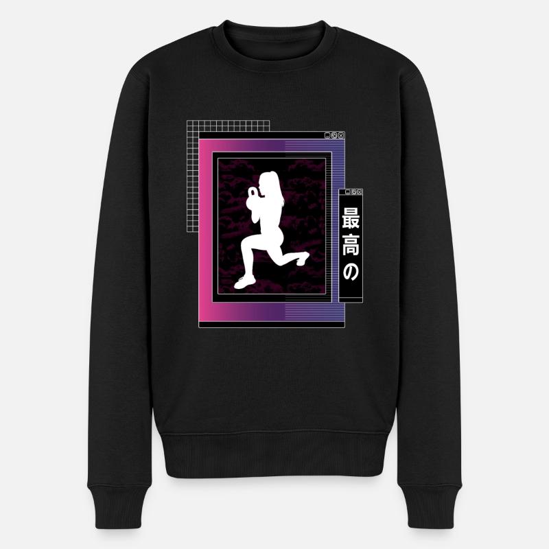Vaporwave Metaverse HIIT - Männer Premium Bio Pullover - Schwarz