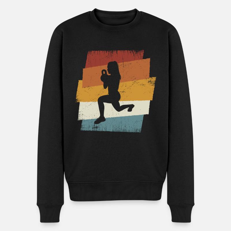 Retro HIIT - Männer Premium Bio Pullover - Schwarz