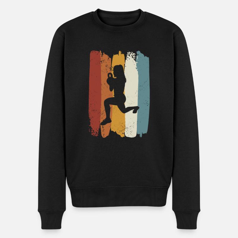 Retro HIIT - Männer Premium Bio Pullover - Schwarz