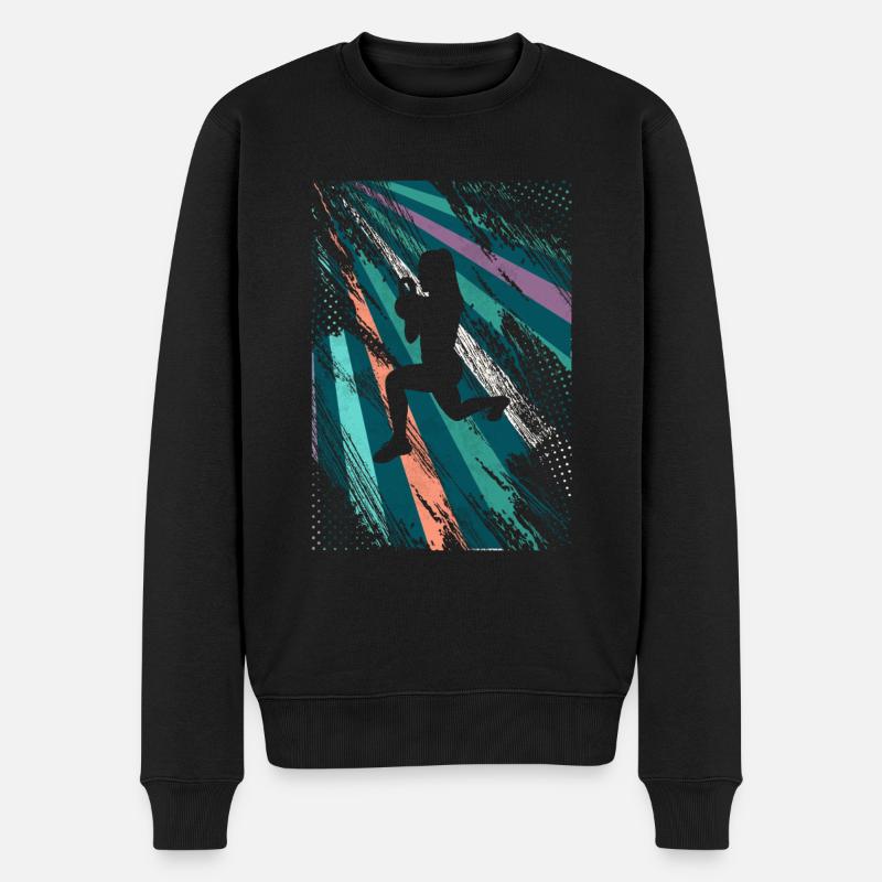 Retro HIIT - Männer Premium Bio Pullover - Schwarz