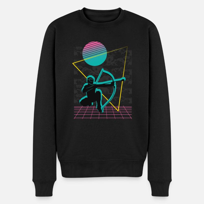 Balise fléchée Vaporwave - Pull Premium bio Homme - noir