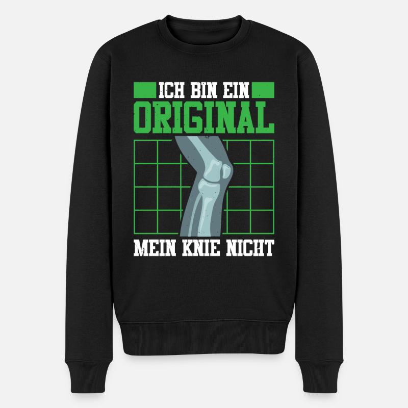 Ich Bin Ein Original Mein Knie Nicht - Männer Premium Bio Pullover - Schwarz