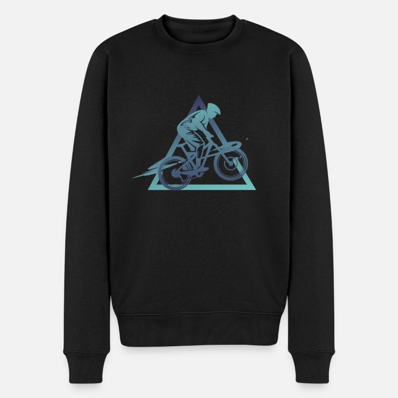 Geometrie Downhill - Männer Premium Bio Pullover - Schwarz