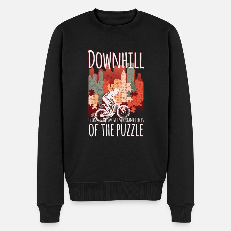 Downhill, das Puzzlestück - Männer Premium Bio Pullover - Schwarz