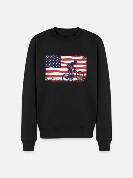American Flag Downhill - Men's Premium Organic Jumper - black