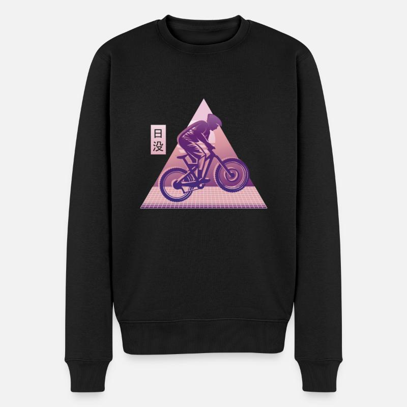 Vaporwave Downhill - Männer Premium Bio Pullover - Schwarz