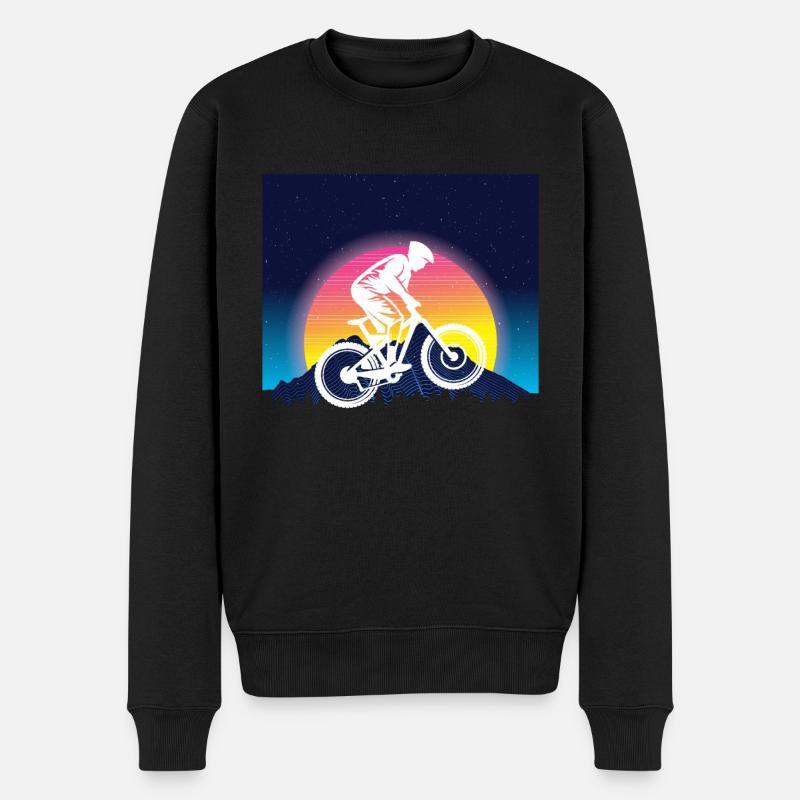 Vaporwave Downhill - Männer Premium Bio Pullover - Schwarz