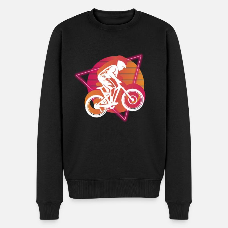 Vaporwave Downhill - Männer Premium Bio Pullover - Schwarz