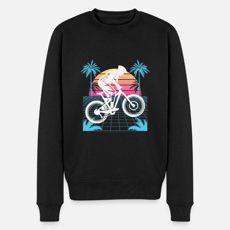 Vaporwave Downhill - Männer Premium Bio Pullover - Schwarz