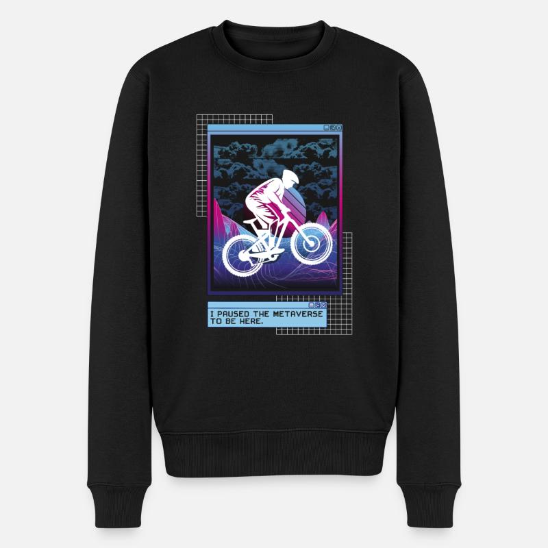 Vaporwave Metaverse Downhill - Männer Premium Bio Pullover - Schwarz