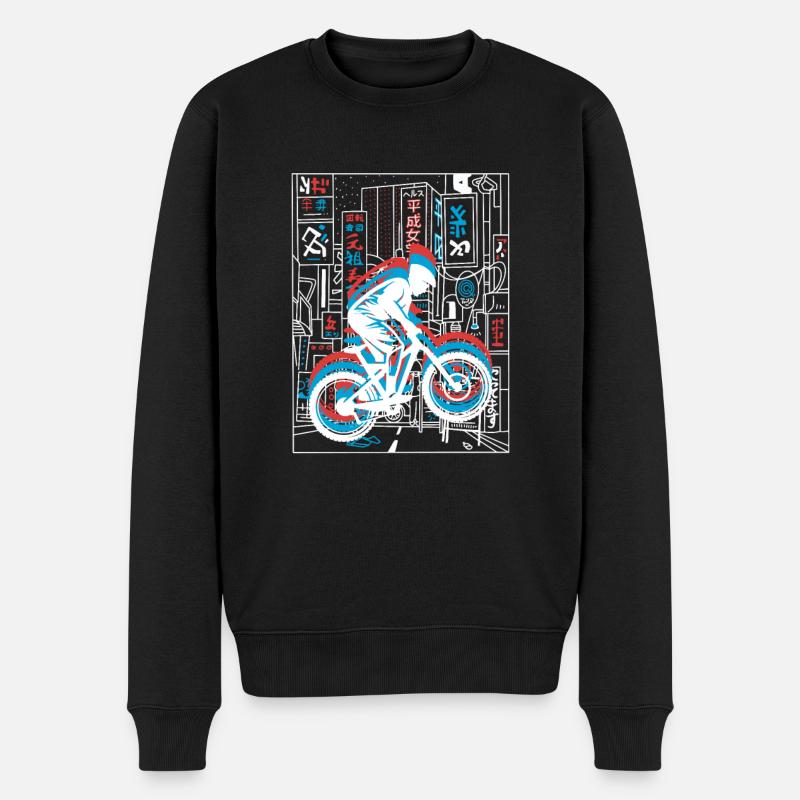 Vaporwave Synthwave Skyline Downhill - Men's Premium Organic Jumper - black