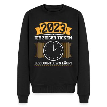 2023 Die Zeiger Ticken Der Countdown Läuft - Männer Premium Bio Pullover - Schwarz - Vorne - Nico (187cm)