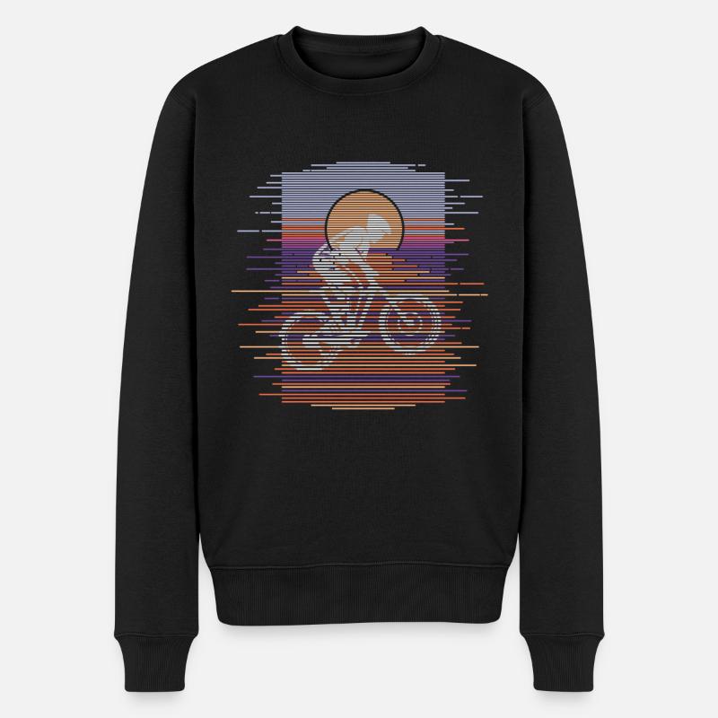Linien Downhill - Männer Premium Bio Pullover - Schwarz