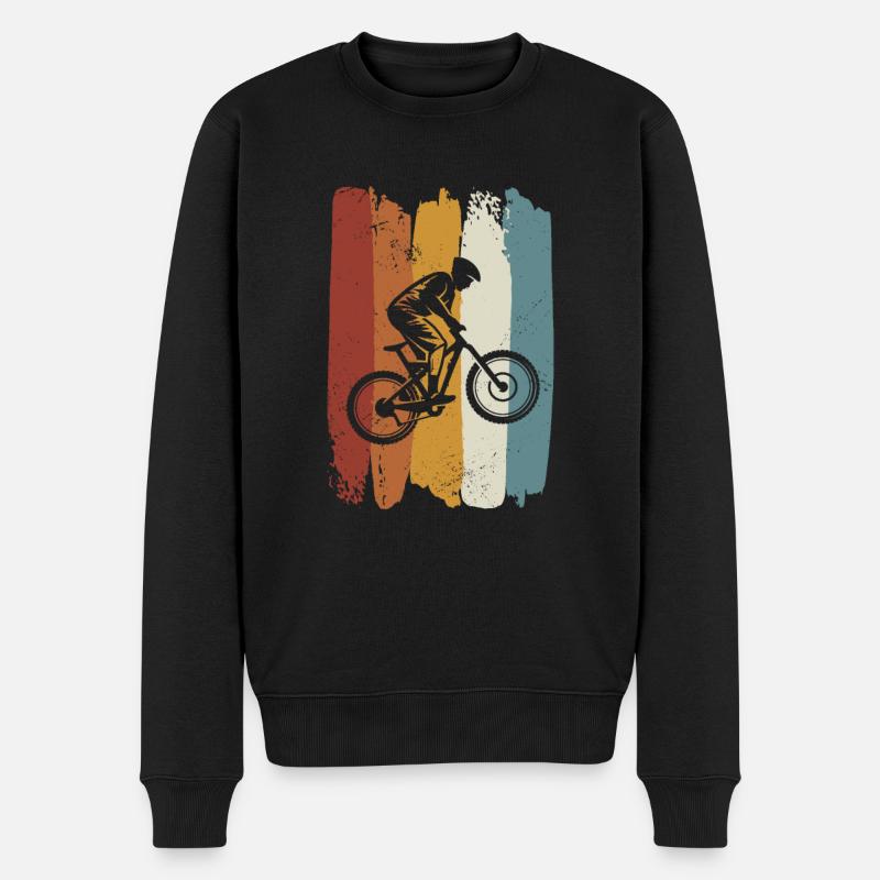 Retro Downhill - Männer Premium Bio Pullover - Schwarz