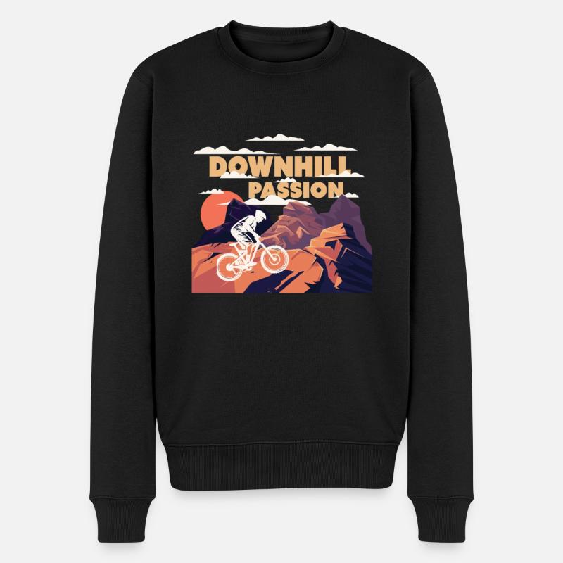 Downhill Passion - Männer Premium Bio Pullover - Schwarz