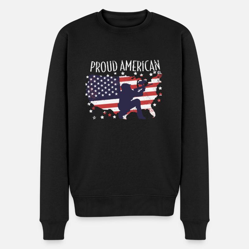 Amerikanische Fahne Paintball - Männer Premium Bio Pullover - Schwarz