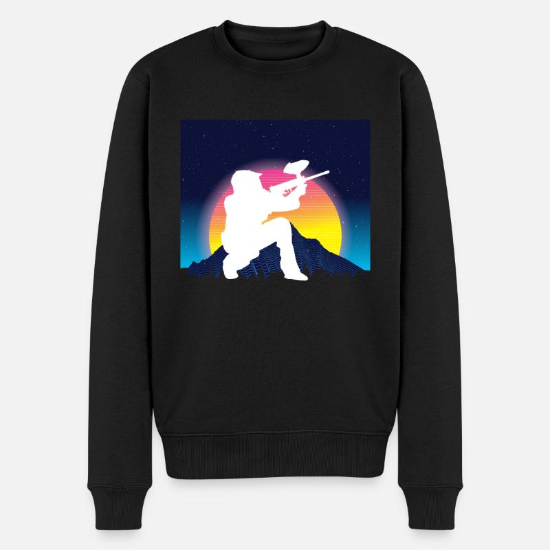 Vaporwave Paintball - Männer Premium Bio Pullover - Schwarz